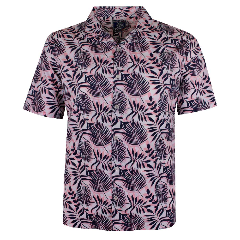 RAGING BULL PINK & NAVY FERN S/S SHIRT