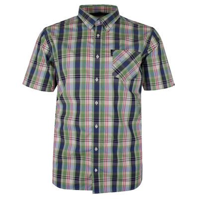 BEN SHERMAN OVER CHECK S/S SHIRT-shirts casual & business-KINGSIZE BIG & TALL