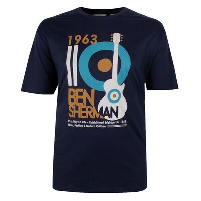 BEN SHERMAN GUITAR LIFE T-SHIRT-sale clearance-KINGSIZE BIG & TALL