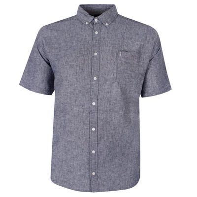 NORTH 56° NESSO LINEN BLEND S/S SHIRT-sale clearance-KINGSIZE BIG & TALL