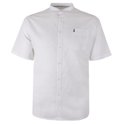 NORTH 56° MANDERIN LINEN BLEND S/S SHIRT-sale clearance-KINGSIZE BIG & TALL