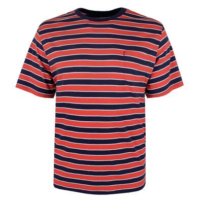 LEVI RED POCKET STRIPE T-SHIRT-sale clearance-KINGSIZE BIG & TALL