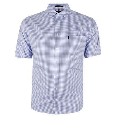 PILBARA C114S GINGHAM CHECK S/S SHIRT-sale clearance-KINGSIZE BIG & TALL