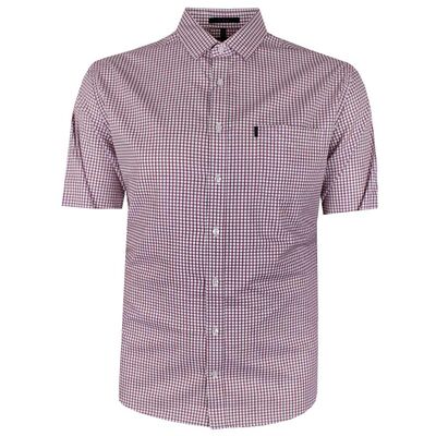 PILBARA C114S GINGHAM CHECK S/S SHIRT-sale clearance-KINGSIZE BIG & TALL