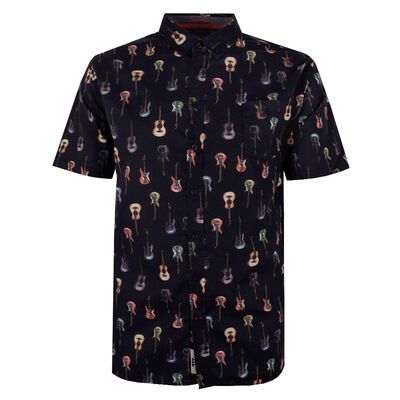 DUKE BARRATT GUITAR S/S SHIRT-sale clearance-KINGSIZE BIG & TALL