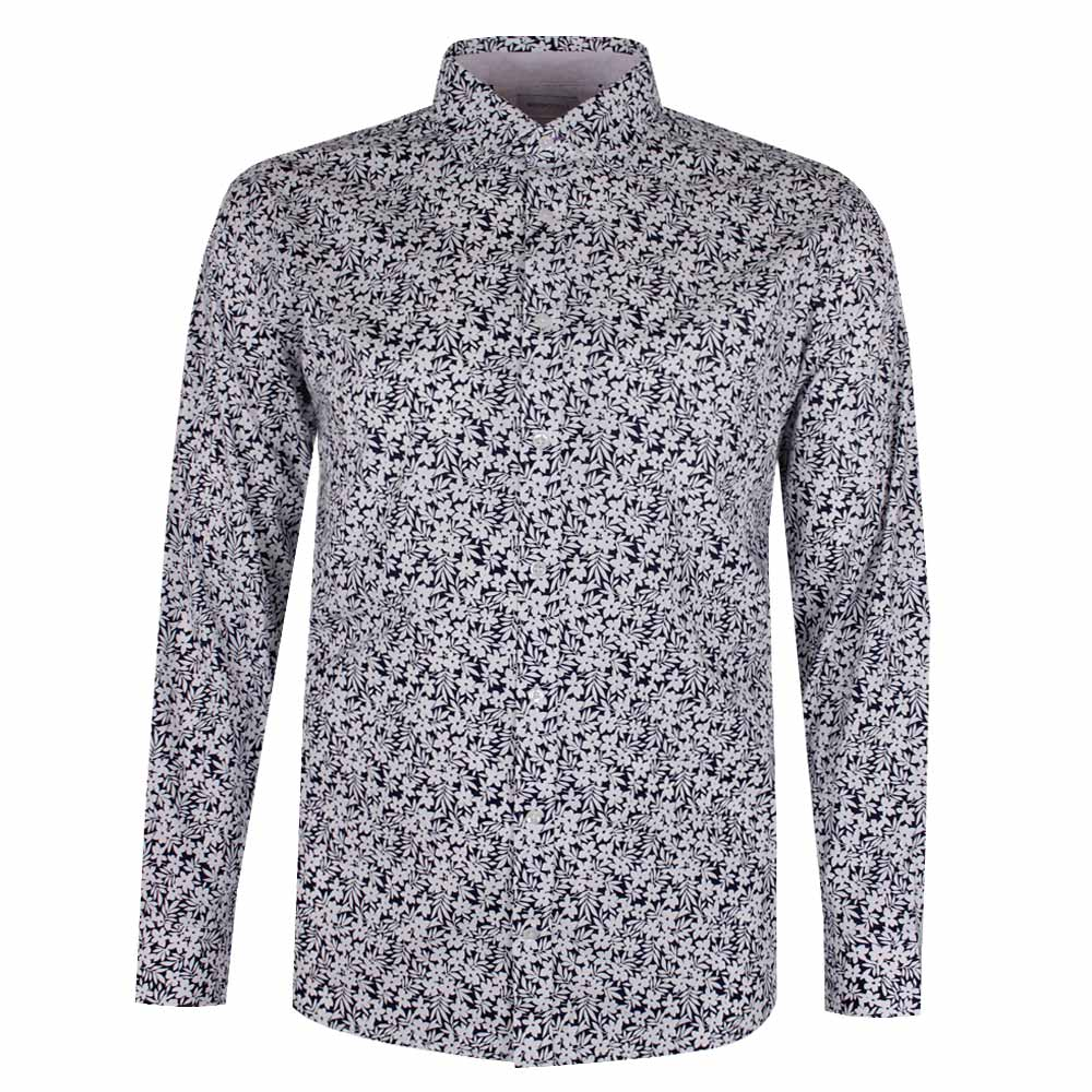 BROOKSFIELD WHITE FLOWER L/S BUSINESS SHIRT