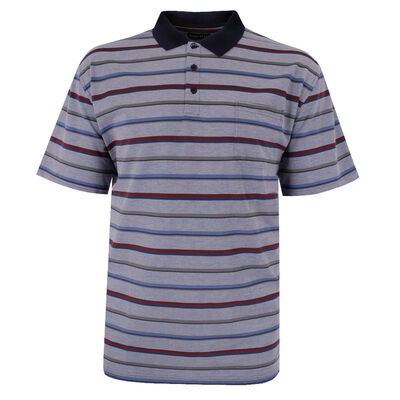 BERTINI FRANK STRIPE POCKET POLO-sale clearance-KINGSIZE BIG & TALL