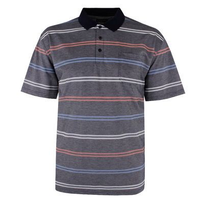 BERTINI CORAL STRIPE POLO-new arrivals-KINGSIZE BIG & TALL