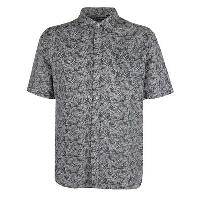 BACKBAY FROND PALM LINEN S/S SHIRT-sale clearance-KINGSIZE BIG & TALL