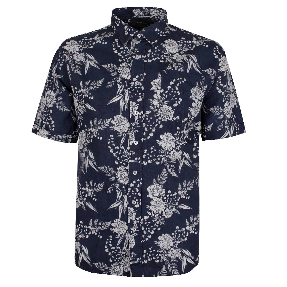 BACKBAY INDIGO PALM LINEN S/S SHIRT