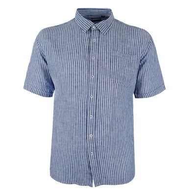 BACKBAY BAR STRIPE LINEN S/S SHIRT-new arrivals-KINGSIZE BIG & TALL