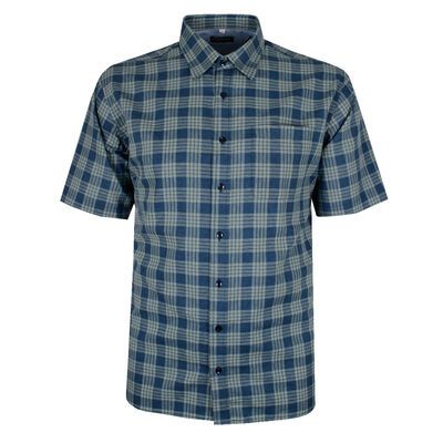 PERRONE SYM GREEN LINEN MIX S/S SHIRT-sale clearance-KINGSIZE BIG & TALL