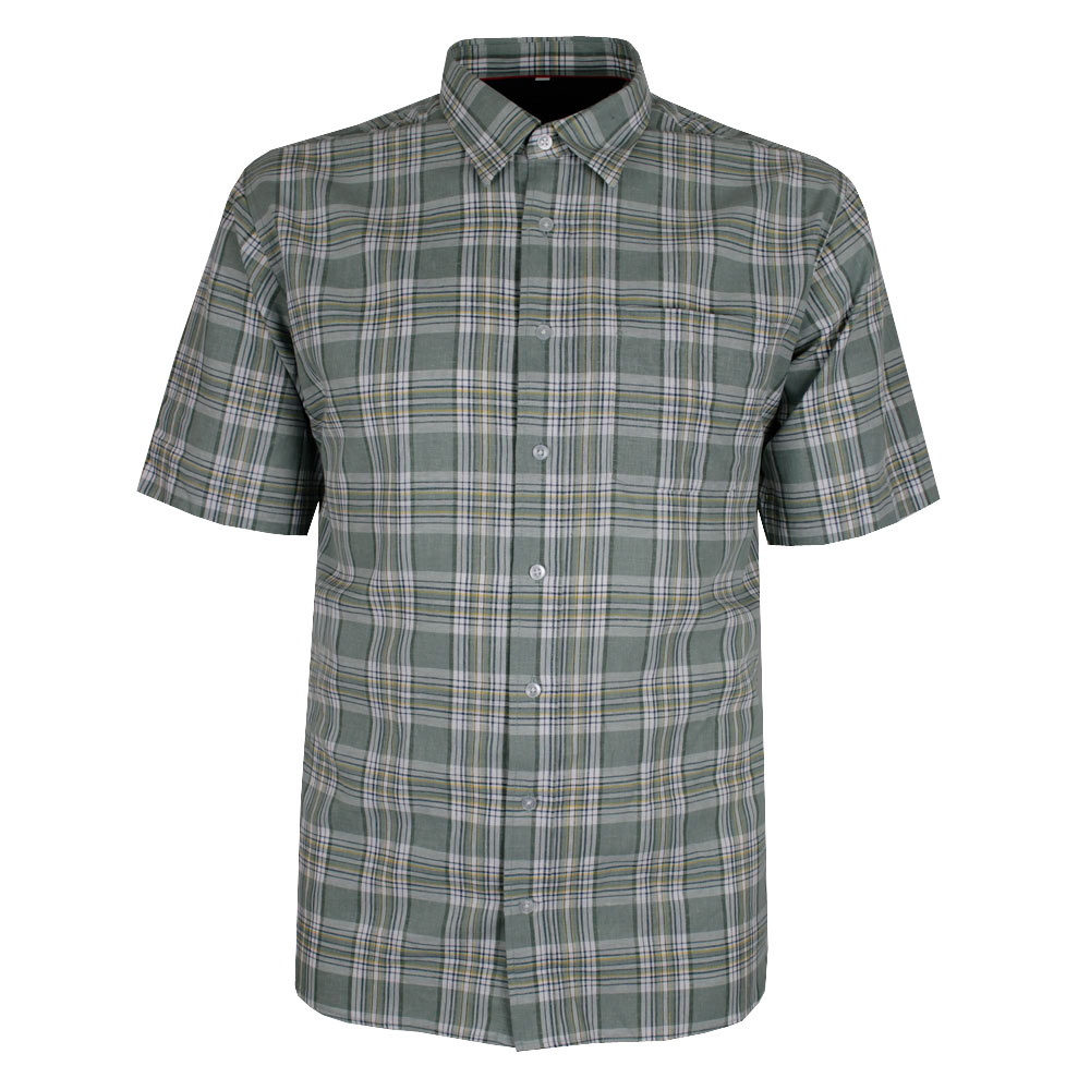 PERRONE DUTCH PLAID LINEN MIX S/S SHIRT