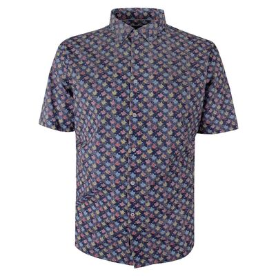 GAZMAN COLOUR PALM S/S SHIRT-sale clearance-KINGSIZE BIG & TALL