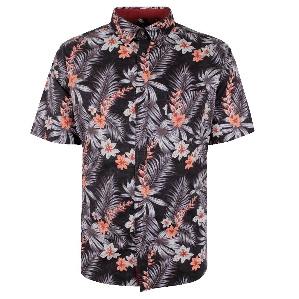 KAM PINK FLORAL S/S SHIRTS