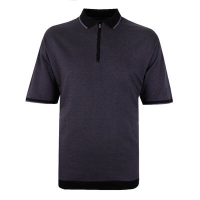 KAM PATTERN ZIP COLLAR POLO-new arrivals-KINGSIZE BIG & TALL