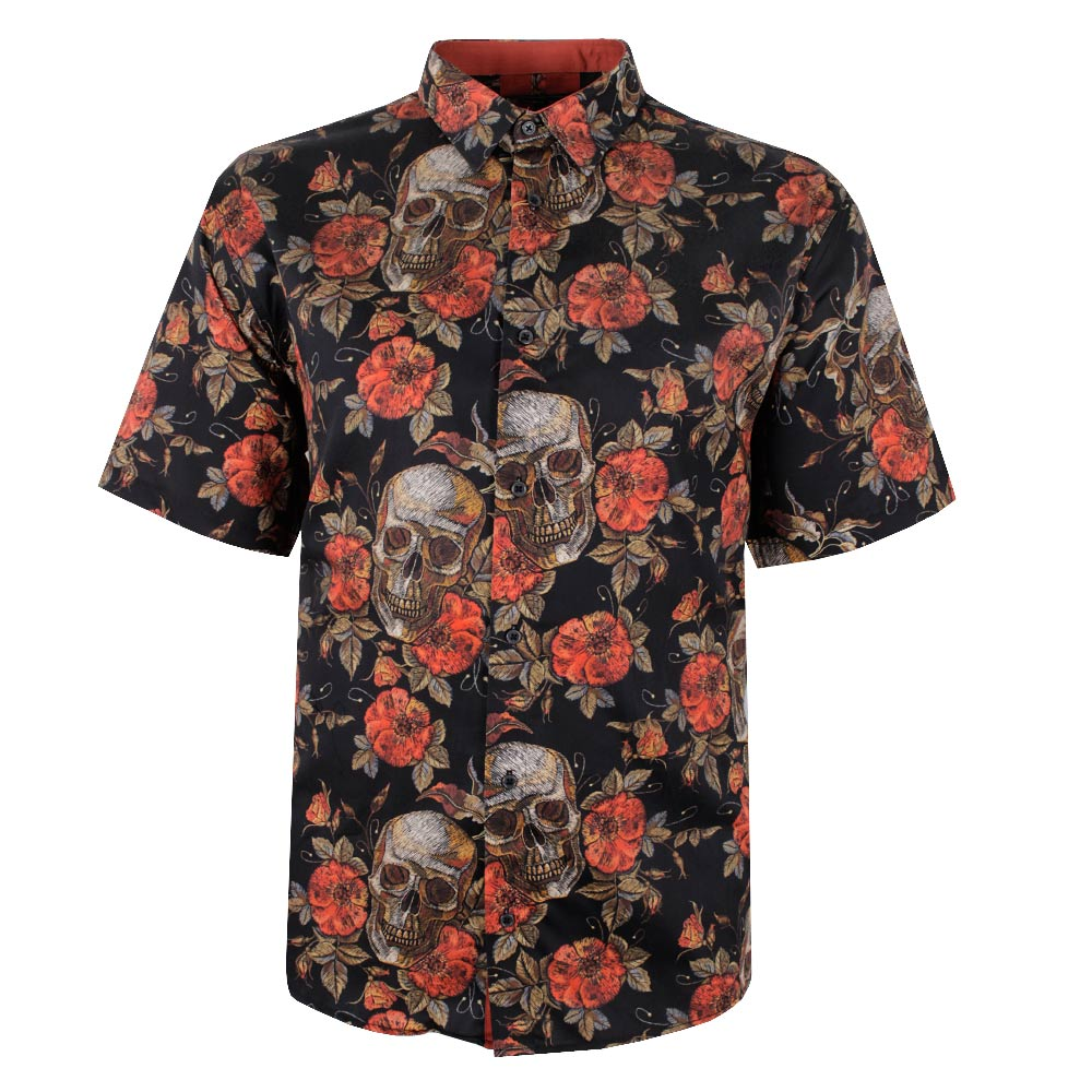 KAM ORANGE DARK SKULLS S/S SHIRT